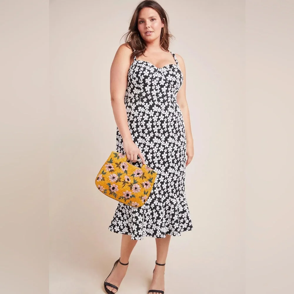 Anthropologie Hutch Daisy Black & White Midi Dress